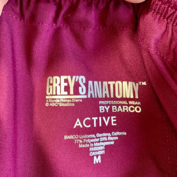 Maroon Grey's Anatomy Active Scrub Pants - Picture 5 of 5